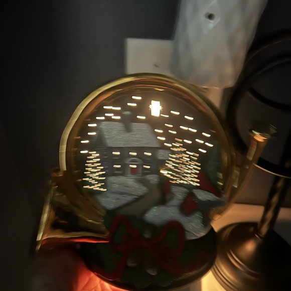 **Vintage Ceramic Christmas Electric Lamp STARRY NIGHT Horn...